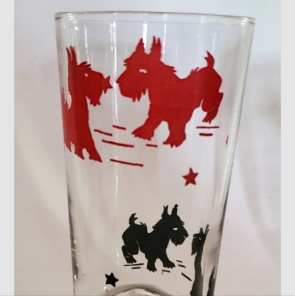 Scottie dog juice glasses Scottish terrier vintage water glasses set of two - Picture 4 of 4